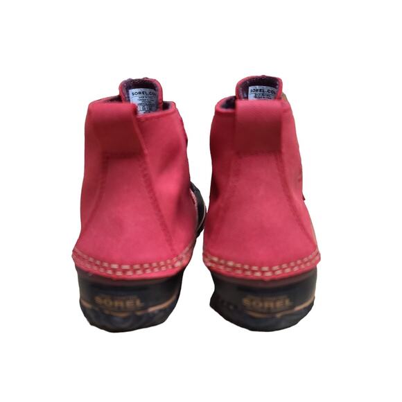 Sorel Red Black Gypsy Out N About Waterproof Lace Up Ankle Boots NEW 7 1/2 - Picture 4 of 7